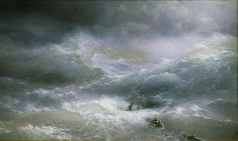 The Wave - Ivan Konstantinovich Aivazovsky - Marine Painting - Life Size Posters by Giovanni Battista Torriglia