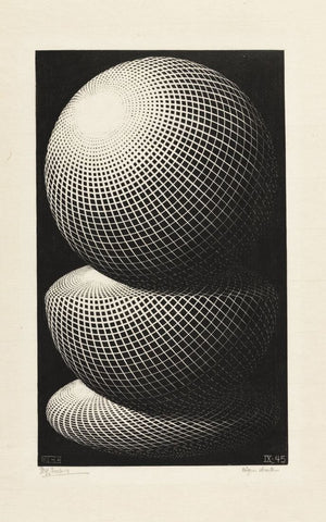 Three Spheres - M C Escher by M. C. Escher