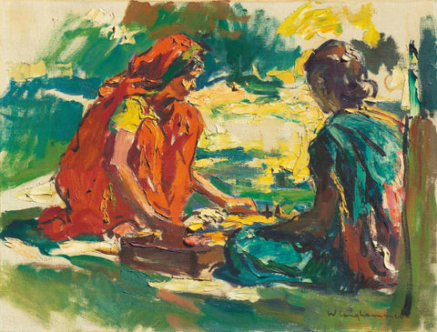 Two Women - Walter Langhammer Painting - Life Size Posters by Walter Langhammer