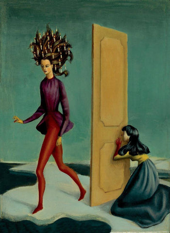 Two Women (Deux Femme) - Leonor Fini - Surrealist Art Painting by Leonor Fini