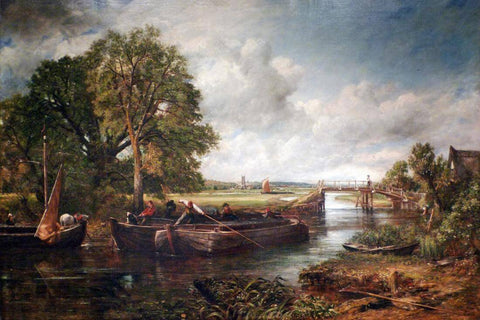 View Of The Stour near Dedham - John Constable - English Countryside Painting by John Constable