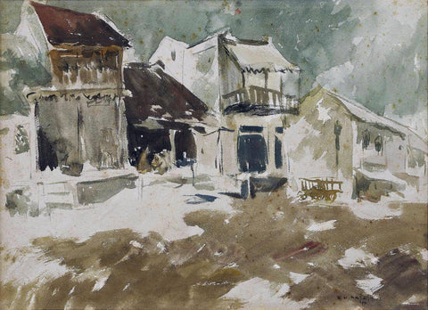 Village Scene - Sayed Haider Raza - Early Works by Sayed Haider Raza