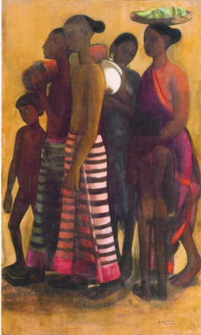 Villagers  Going To Market -  Amrita Sher-Gil Masterpiece Painting - Life Size Posters by Amrita Sher-Gil