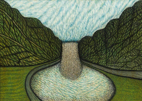 Waterfall - Morris Hirshfield - Folk Art Painting by Morris Hirshfield