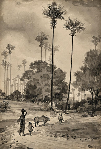 Winding Homewards - M V Dhurandhar - Indian Masters Artwork - Canvas Prints