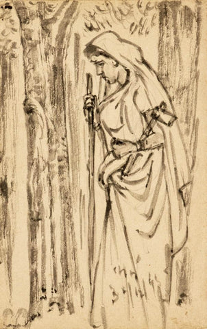 Woman - Nandalal Bose - Bengal School - Figurative Painting - Large Art Prints