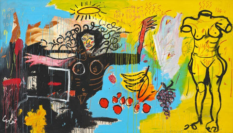 Woman with Roman Torso [Venus] -  Jean-Michel Basquiat - Abstract Expressionist Painting by Jean-Michel Basquiat