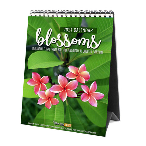 2024 Desk Calendar - Blossoms - Floral Pictures by Tallenge Store