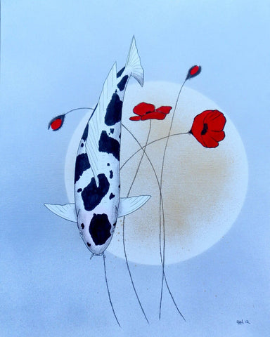 Koi Painting by Roselyn Imani