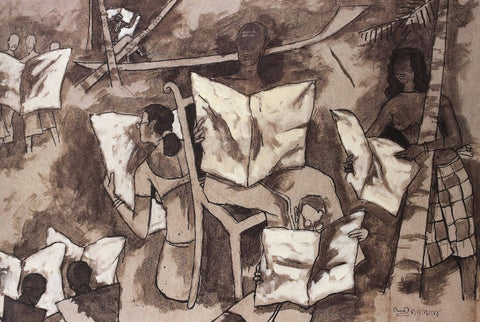 100% Literacy (Folklore Kerala Series) - Maqbool Fida Husain – Painting by M F Husain