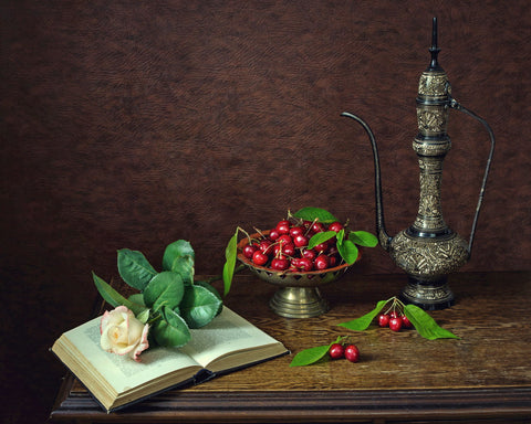 Still Life With Cherries by Iryna Prykhodzka