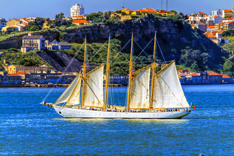 A Four Masted Schooner - Canvas Prints by Loethen