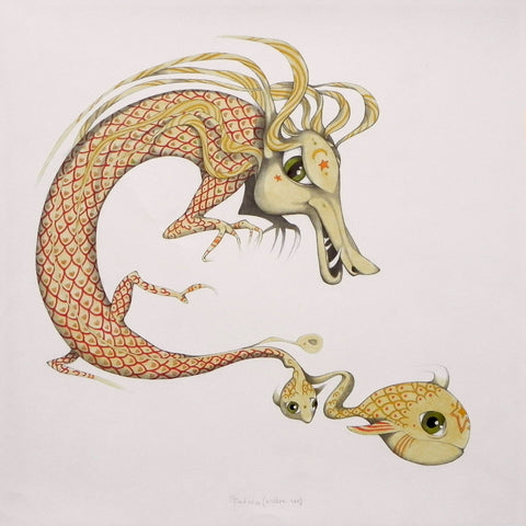Dragon And Fish - Posters by Federico Cortese