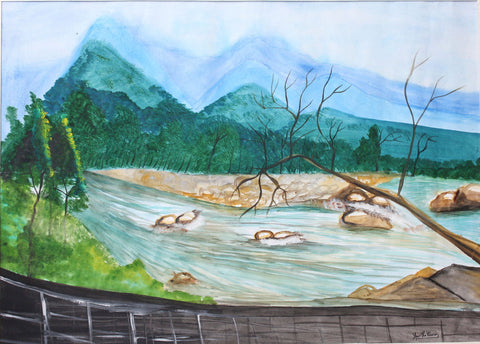 Mansoon Weather Kempu Hole At Shiradi Ghat - Canvas Prints by Amritha Raxidi