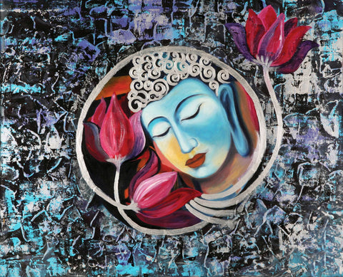 Blissful Buddha - Canvas Prints by Sina Irani