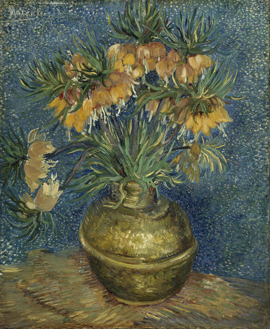 Imperial Fritillaries in a Copper Vase - Canvas Prints by Vincent Van Gogh