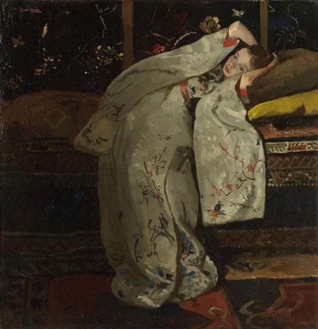 Girl In A White Kimono - Large Art Prints by George Hendrik Breitner