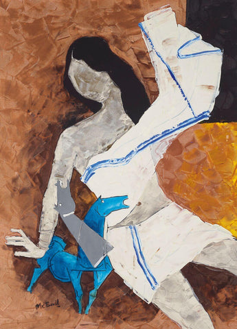 Lady With Horses by M F Husain