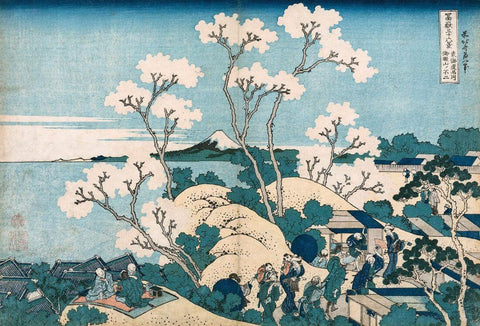 Fuji from Gotenyama at Shinagawa on the Tokaido – Katsushika Hokusai - Framed Prints by Katsushika Hokusai