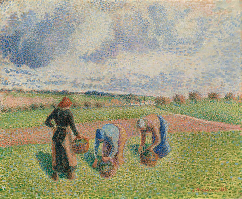 Children In A Garden At Eragny by Camille Pissarro