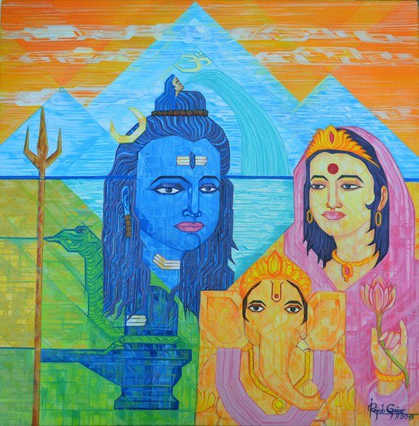 Shiva Family by Rajesh Gajjar Artist | Tallenge Store | Buy Posters, Framed Prints & Canvas Prints
