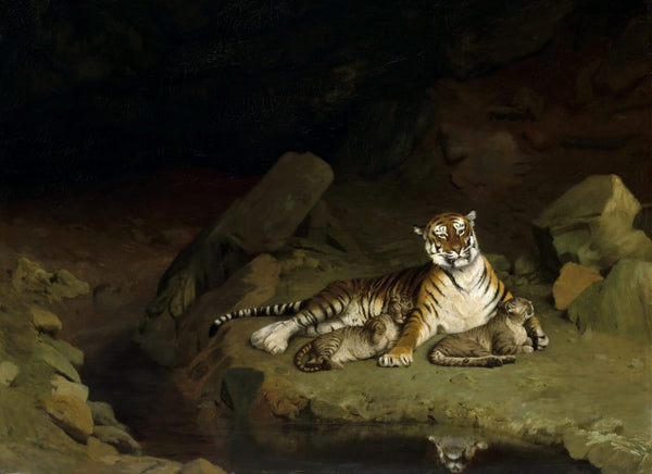 Tiger and Cubs - Jean Leon Gerome - Posters