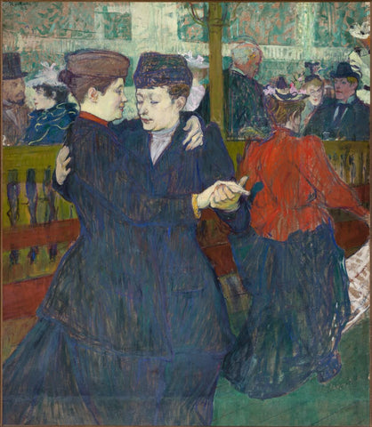 At The Moulin Rouge - The Two Waltzers by Henri de Toulouse-Lautrec
