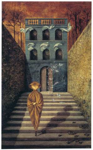 The Mexican Years (Los años mexicanos) – Remedios Varo – Surrealist Painting by Remedios Varo