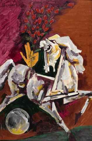 White Horse - Posters by M F Husain