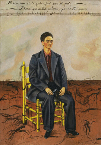 Self-Portrait With Cropped Hair by Frida Kahlo