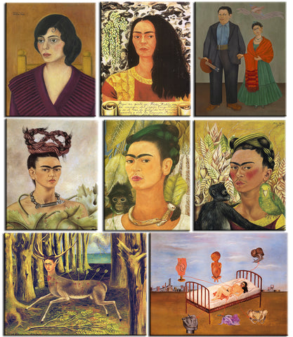 Set of 10 Best of Frida Kahlo Paintings - Poster Paper (12 x 17 inches) each by Frida Kahlo