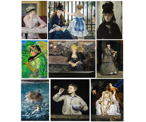 Set of 10 Best of Édouard Manet Paintings - Poster Paper (12 x 17 inches) each by Édouard Manet