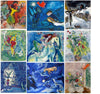 Set of 10 Best of Marc Chagall Paintings - Poster Paper (12 x 17 inches) each