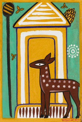 A Deer In The Forest (Ramayan) - Jamini Roy - Bengal Art Painting - Posters by Jamini Roy