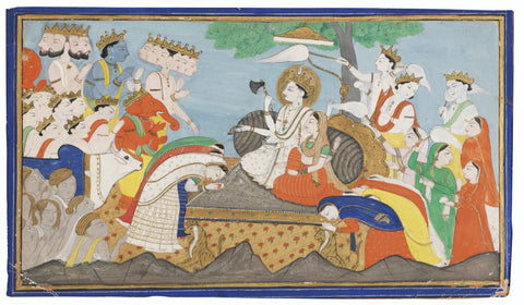 A Painting Of The Holy Family, North India - C.1850 - Vintage Indian Miniature Art Painting by Miniature Vintage