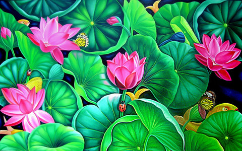 A Lotus Garden - Framed Prints