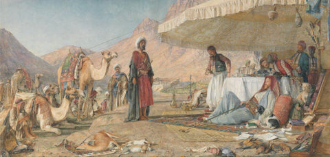 A Frank Encampment in the Desert of Mount Sinai, 1842 – The Convent of St. Catherine in the Distance by John Frederick Lewis