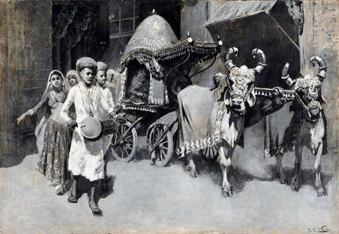 A Marriage Procession in India - Edwin Lord Weeks - Vintage Indian Orientalist Painting by Edwin Lord Weeks