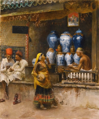 A Perfumers Shop, Bombay by Edwin Lord Weeks