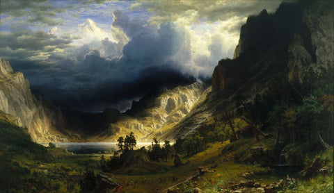 A Storm in the Rocky Mountains, Mt. Rosalie - Albert Bierstadt - Landscape Painting - Canvas Prints by Albert Bierstadt