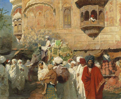 A Street In Jodhpur, India - Canvas Prints by Edwin Lord Weeks