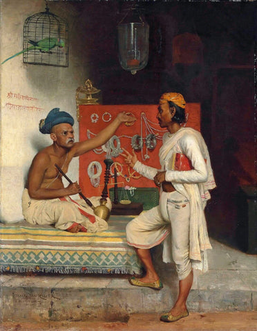 A Street Seller In Bombay - Horace Van Ruith - Canvas Prints by Horace Van Ruith