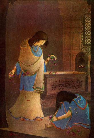Abdur Rahman Chughtai - Too Late - Canvas Prints by Abdur Rahman Chughtai