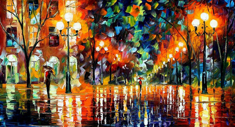 Abstract Pastel Art - Colorful Street by Leo