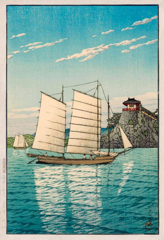 Abumi Promontory - Kawase Hasui - Japanese Vintage Woodblock Ukiyo-e Painting Poster - Life Size Posters