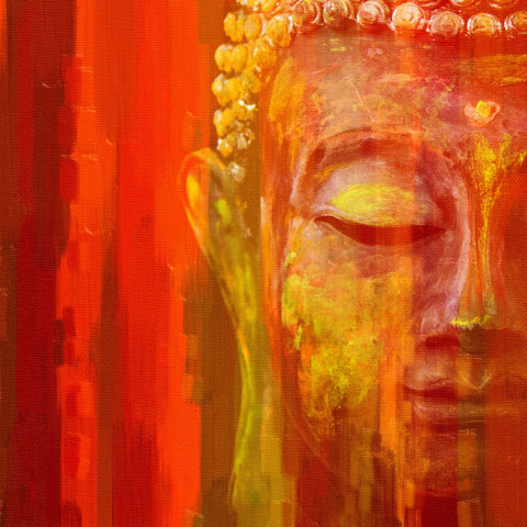 Acrylic Painting - Meditating Buddha - Canvas Prints by James Britto