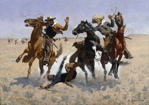 Aiding A Comrade - Frederic Remington by Frederic Remington