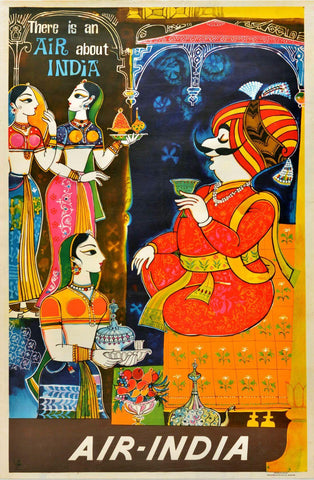 Air India - Maharaja - Vintage Travel Poster - Canvas Prints