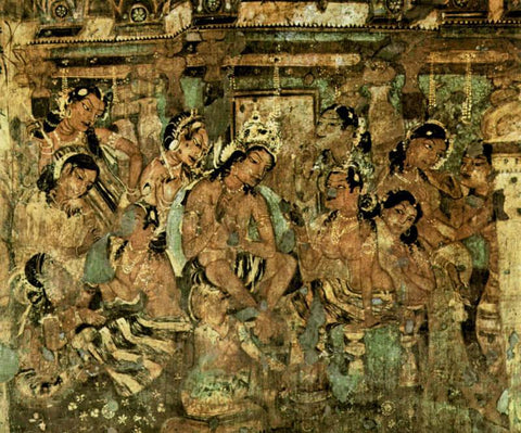Ajanta Painting - Canvas Prints by Tallenge Store