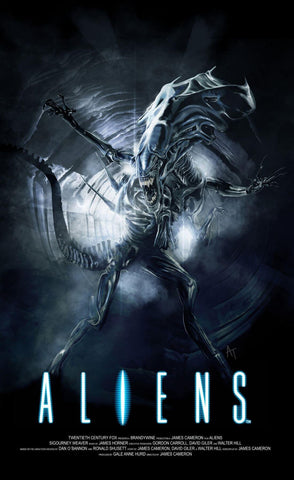 Aliens - Sigourney Weaver - Hollywood Science Fiction English Movie Poster by Lan